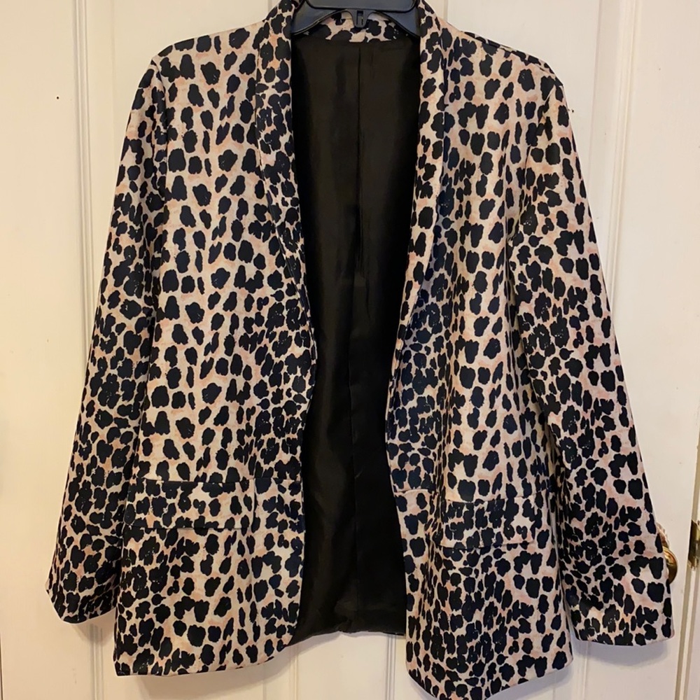 Leopard print blazer.